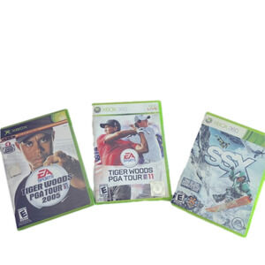 XBOX 360 Tiger Woods PGA Tour Xbox Live and SSX (skiing) 3 Games, 1 golf NWOT